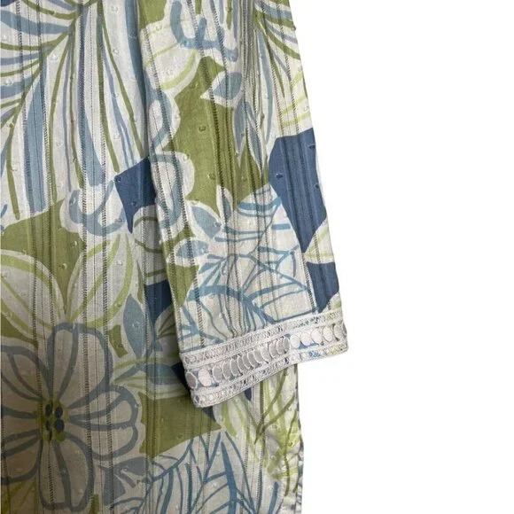 𝅺ALFRED Dunner Women's Top Floral Pattern with Lace Size 14 Petite - Picture 9 of 12